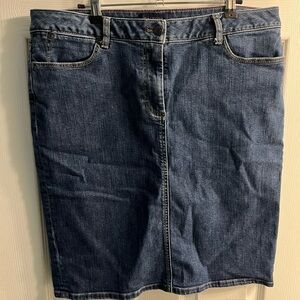 Talbots Dark Blue Denim Pencil Skirt